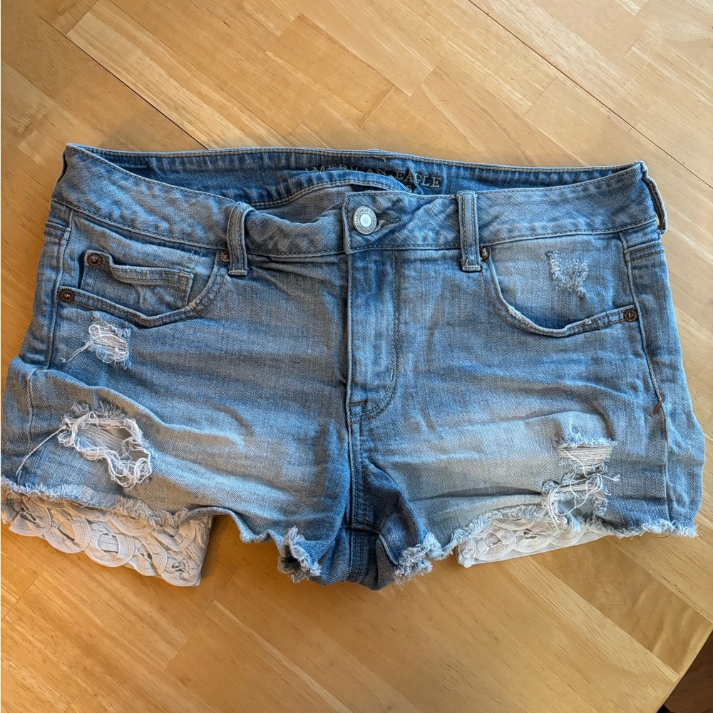 American Eagle Outfitters Shortie Distressed Jean Shorts